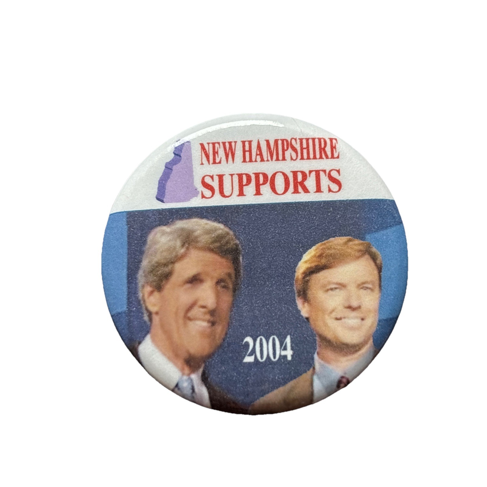 2004 John Kerry for President New Hampshire 50 State Pin 1.75″ Button Edwards