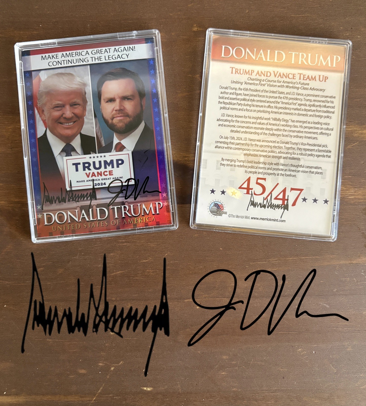 Donald Trump JD Vance “Make America Great Again” Trading Card