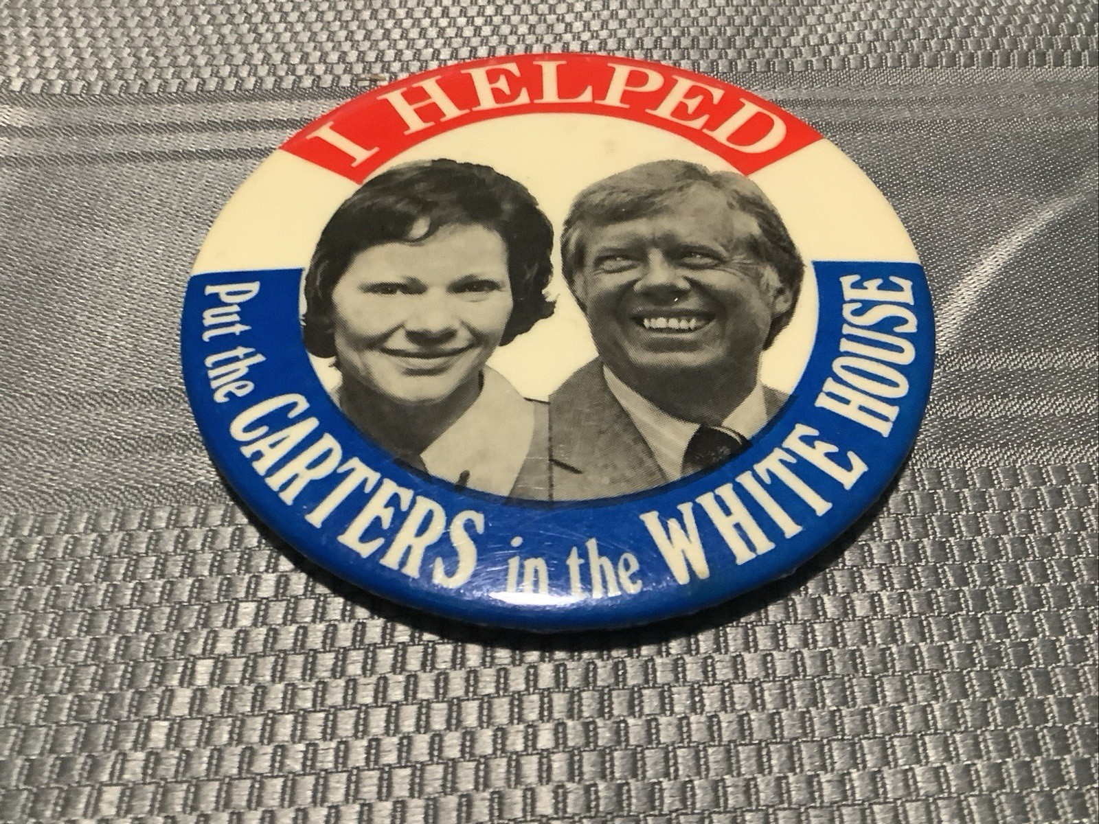 Carter 76’ Jimmy & Rosylenn I Helped Put Carters In White House 3.5” Pin