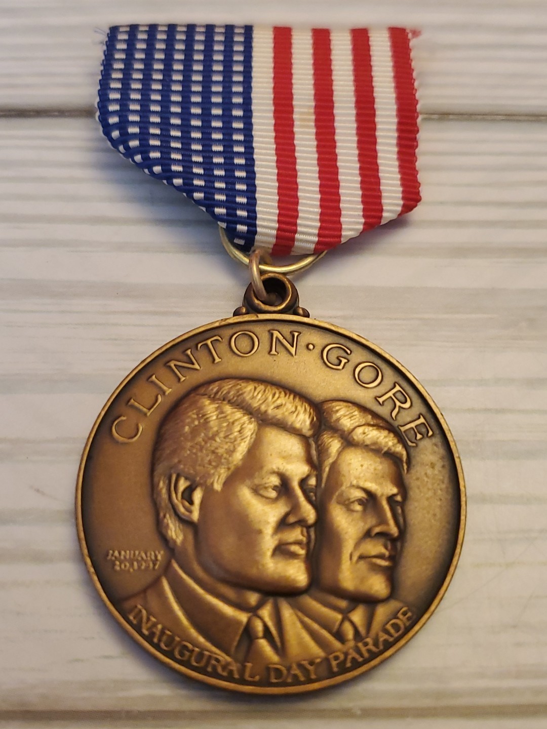 1992 Bill Clinton Gore Inaugural Parade Pin Badge I Marched In The Parade Medal