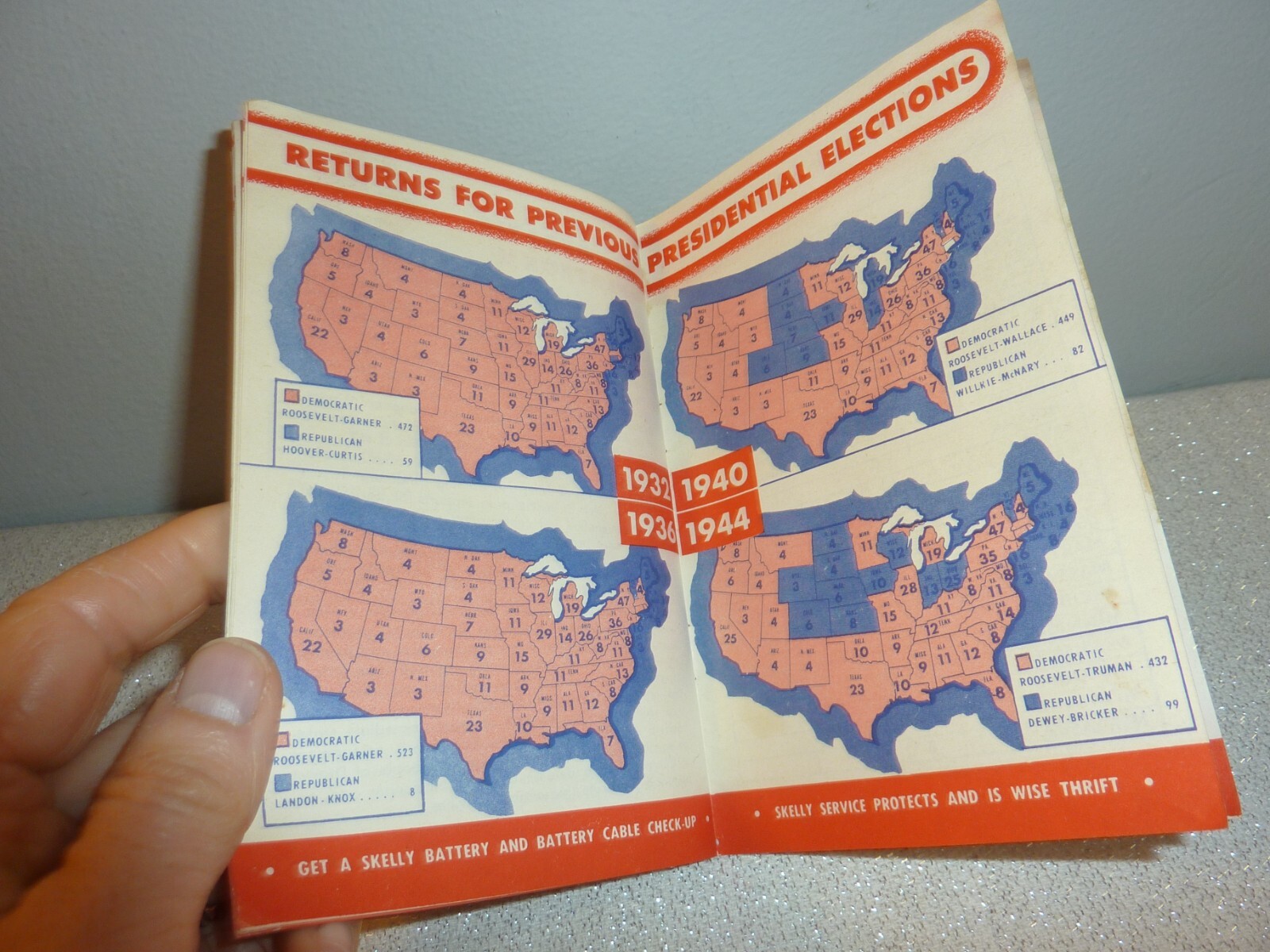 Rare Vintage 1948 Presidential Election Book Skelly Gas Truman!