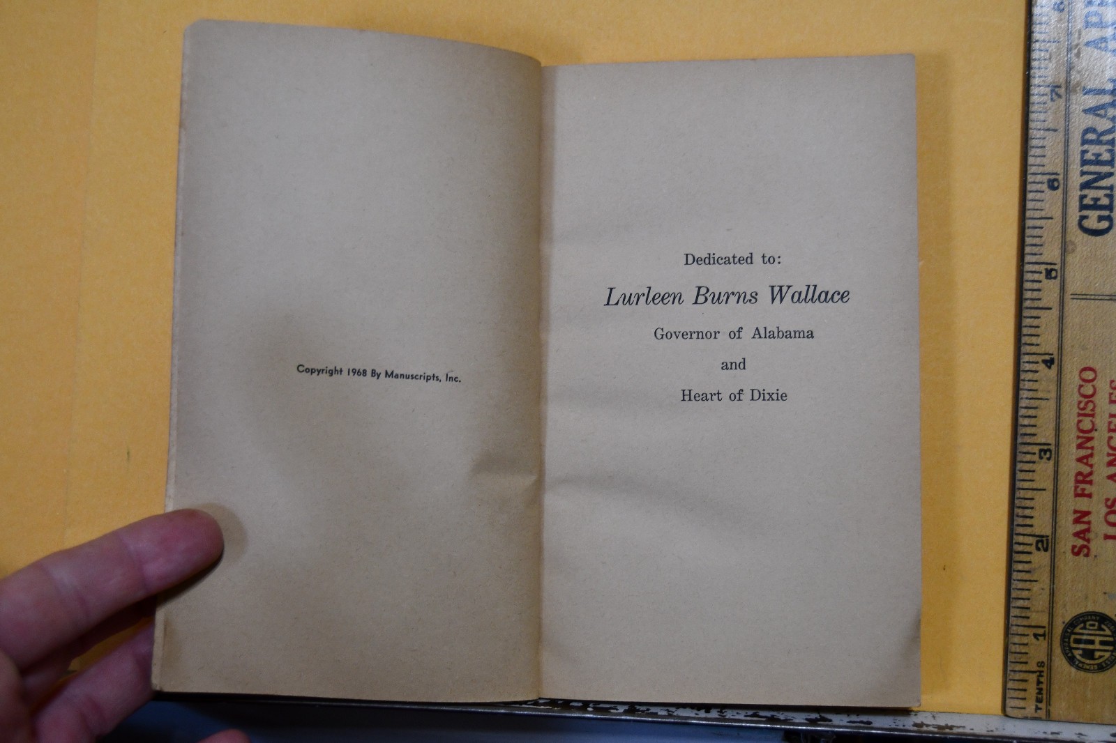 1968 George Wallace Profile of a Presidential Candidate Book John J. Synon MS
