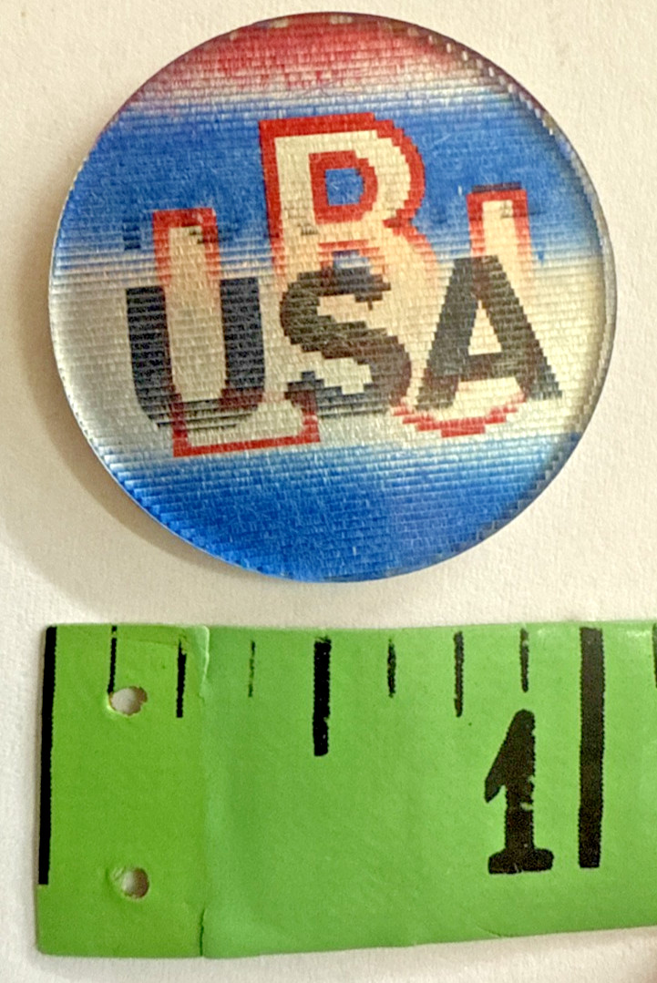 1964 Original LBJ Johnson for the USA Flasher President Campaign Sticker Button