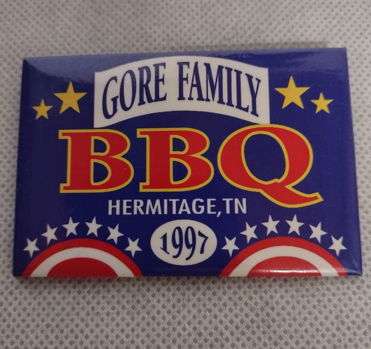 Gore Family BBQ Pin Pinback Button 1997 Hermitage TN