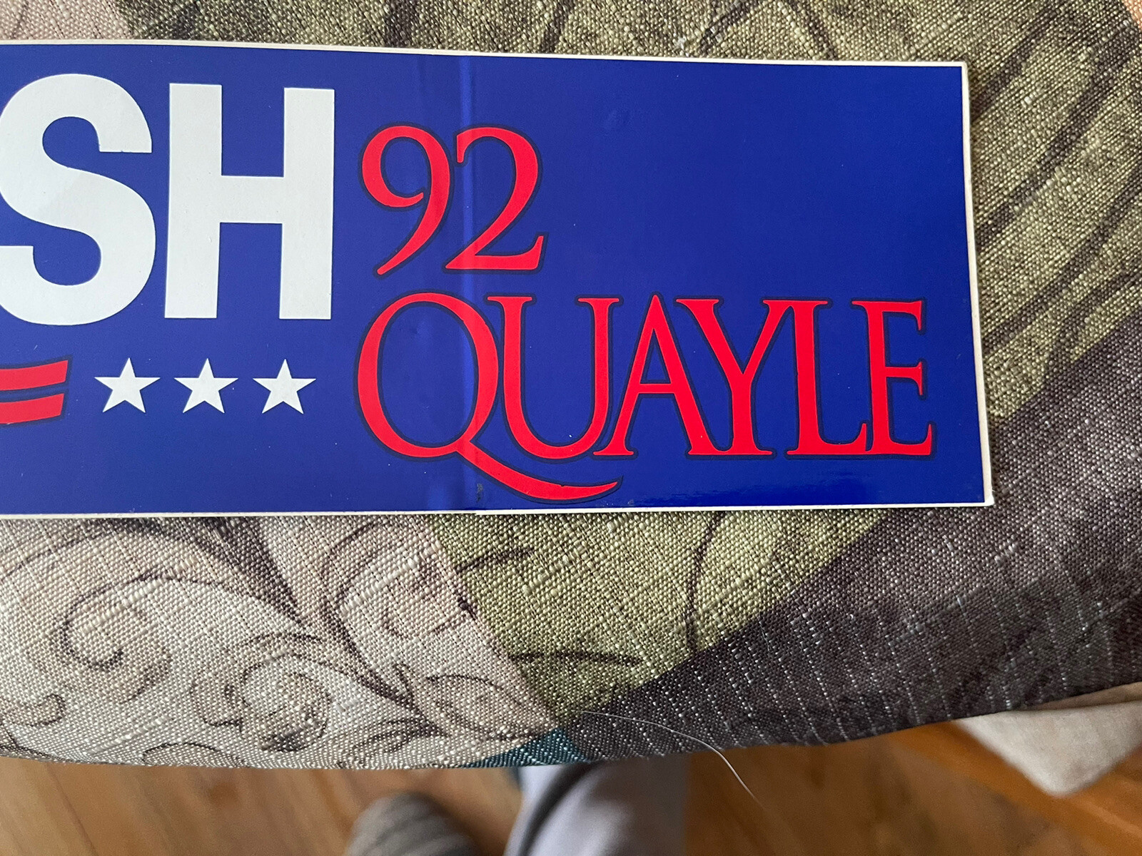 1992 Bush Quayle Presidential 9 X 3 Bumper Sticker