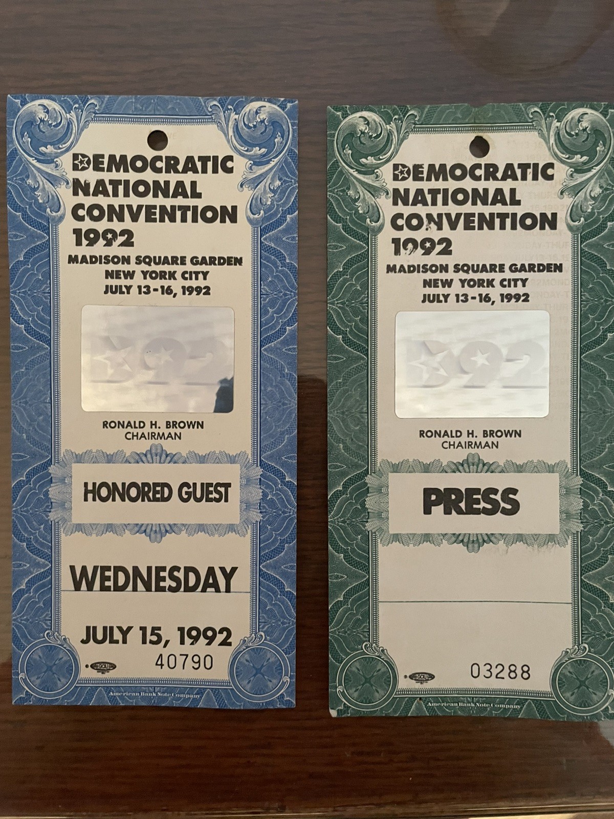 Ultimate 1991-1993 Political Memorabilia Lot – DNC RNC Tickets, VIP Passes, Whit