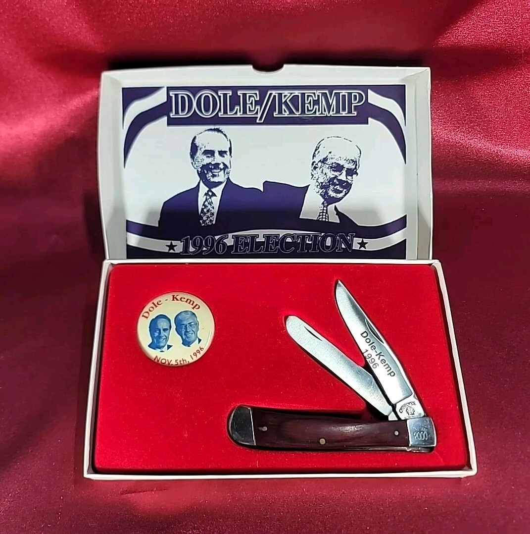 1996 Bob Dole Kemp President Candidate Cherokee Button & Pocket Knife Set