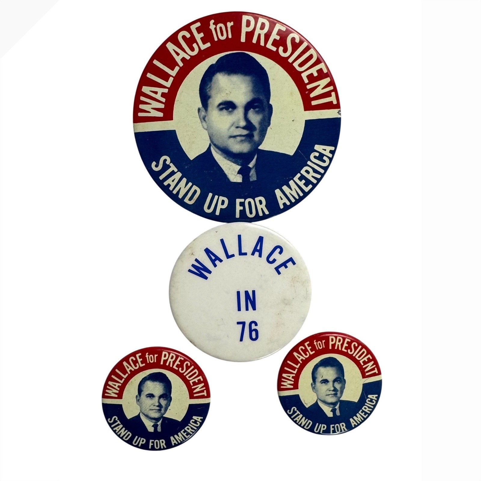 Vintage George Wallace for President Campaign Button Lot 1976 Stand Up For US