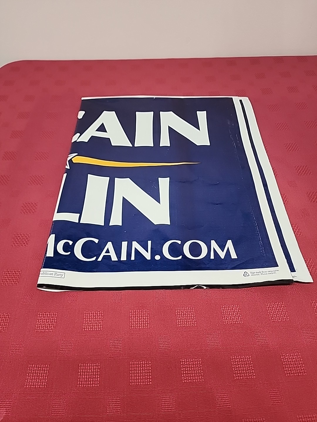 2008 McCAIN/PALIN Presidential Election Yard Sign Plastic Poster 2 Sided 26 X 16