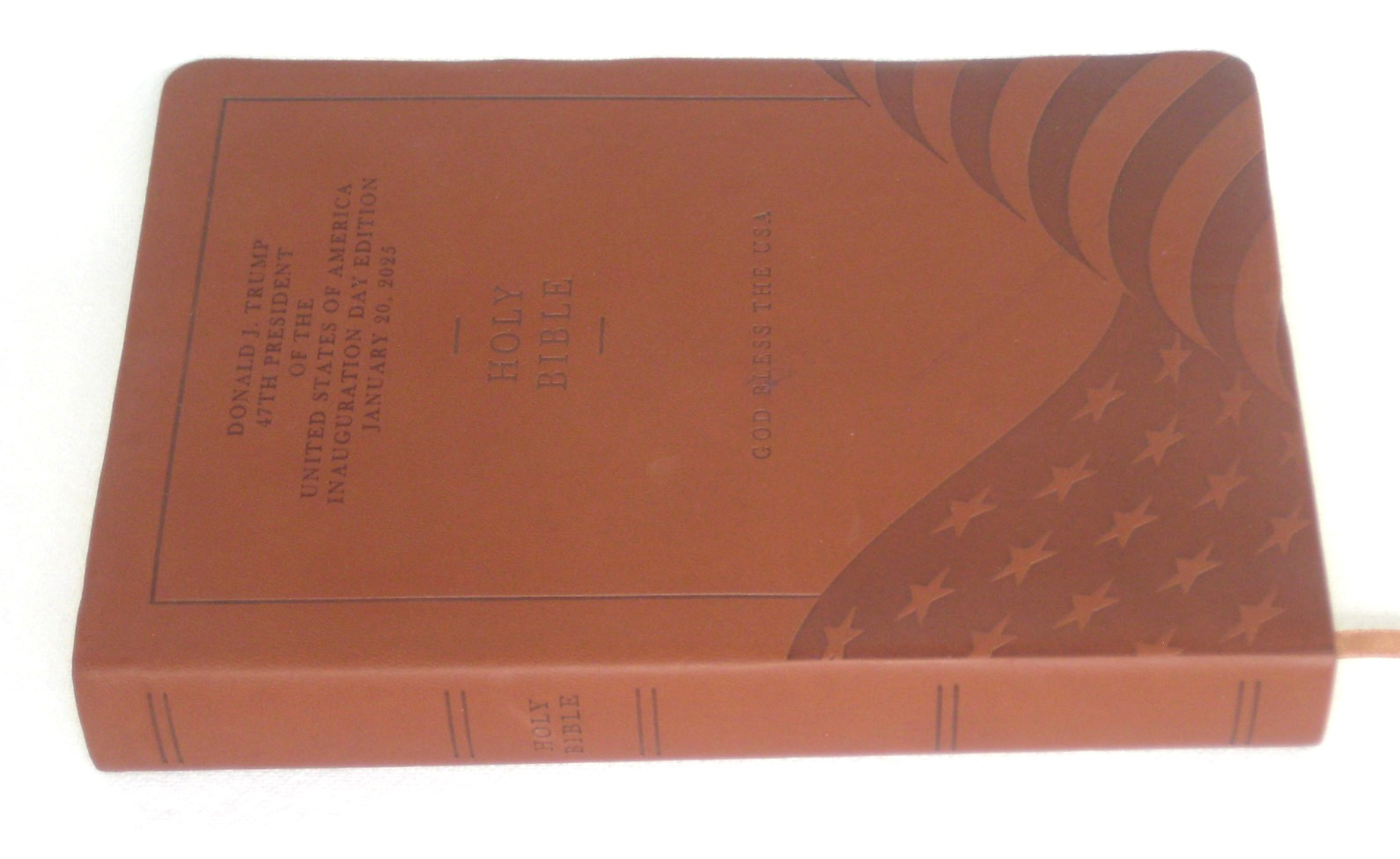 God Bless The USA Bible President Donald Trump Inauguration Day Edition LG Print