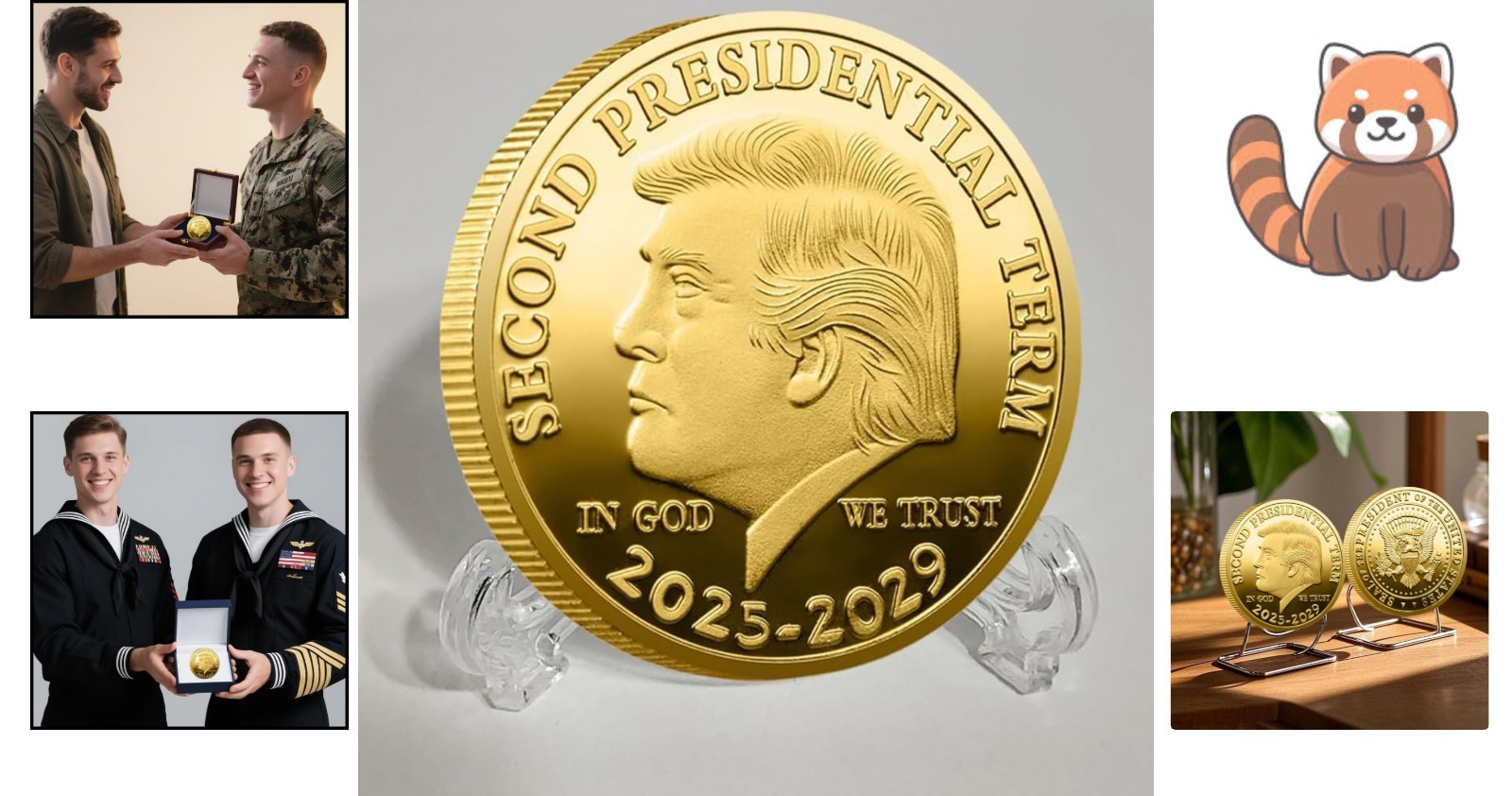 Patriotic Trump 2025-2029 Coin in Protective Case – Ideal Gift for Fans