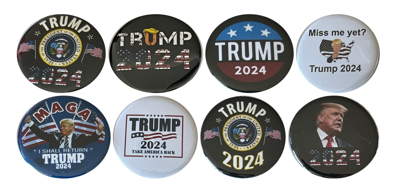 8-pack Trump 2024 Campaign Buttons – Take America Back 2024 pins (2.25 inches)