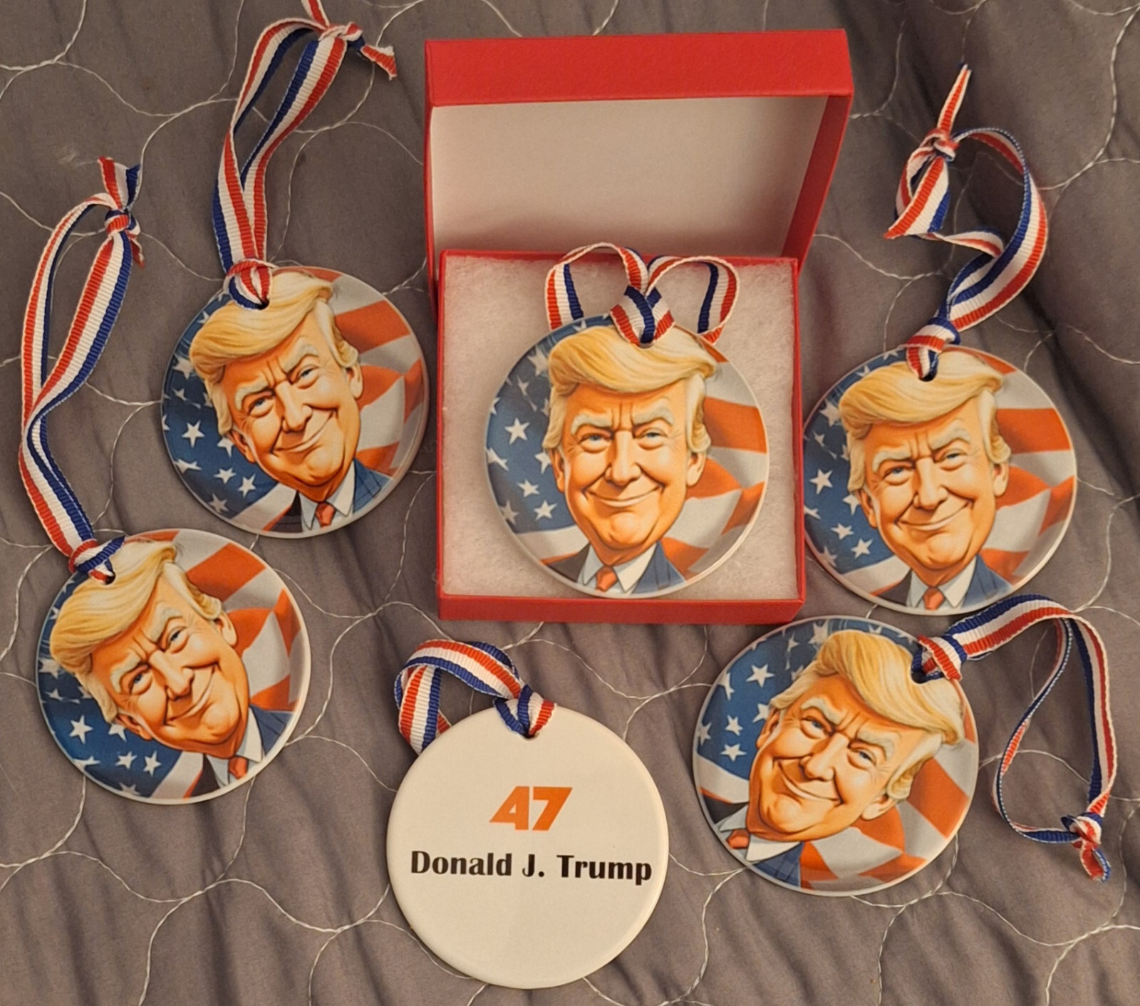 President Trump 2 SIDED ceramic ornament, custom made! GET A PIECE OF HISTORY!