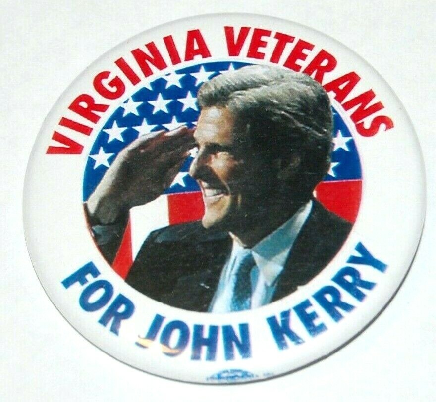 ’04 VIRGINIA VETERANS JOHN KERRY president campaign pin pinback button political