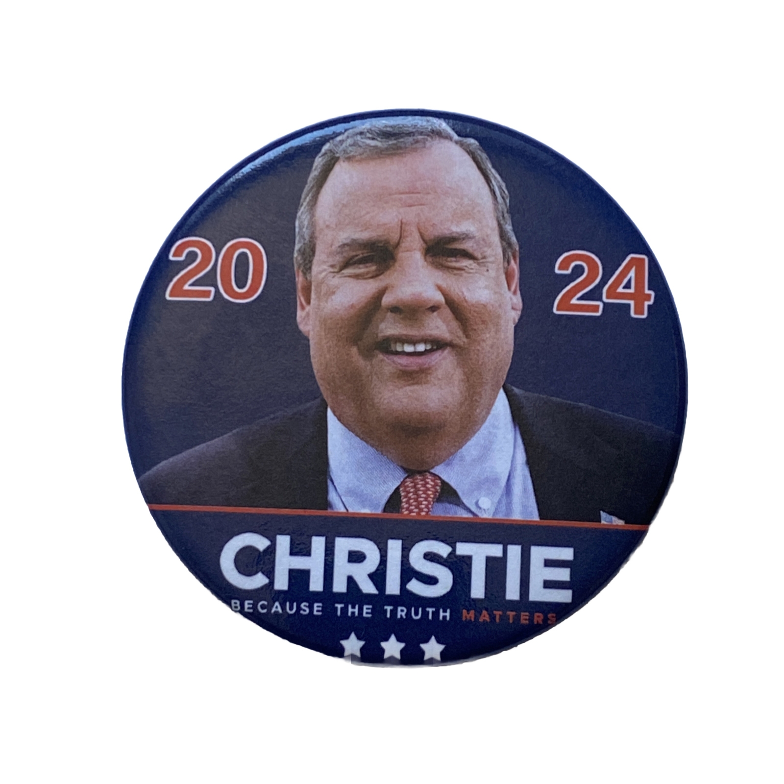 2024 New Jersey Governor Chris Christie for President 2.5″ Button Campaign Pin