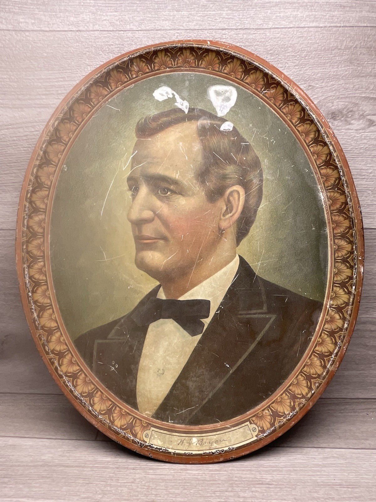 Vintage 1896 Presidential Political Campaign WILLIAM JENNINGS BRYAN Litho Tray
