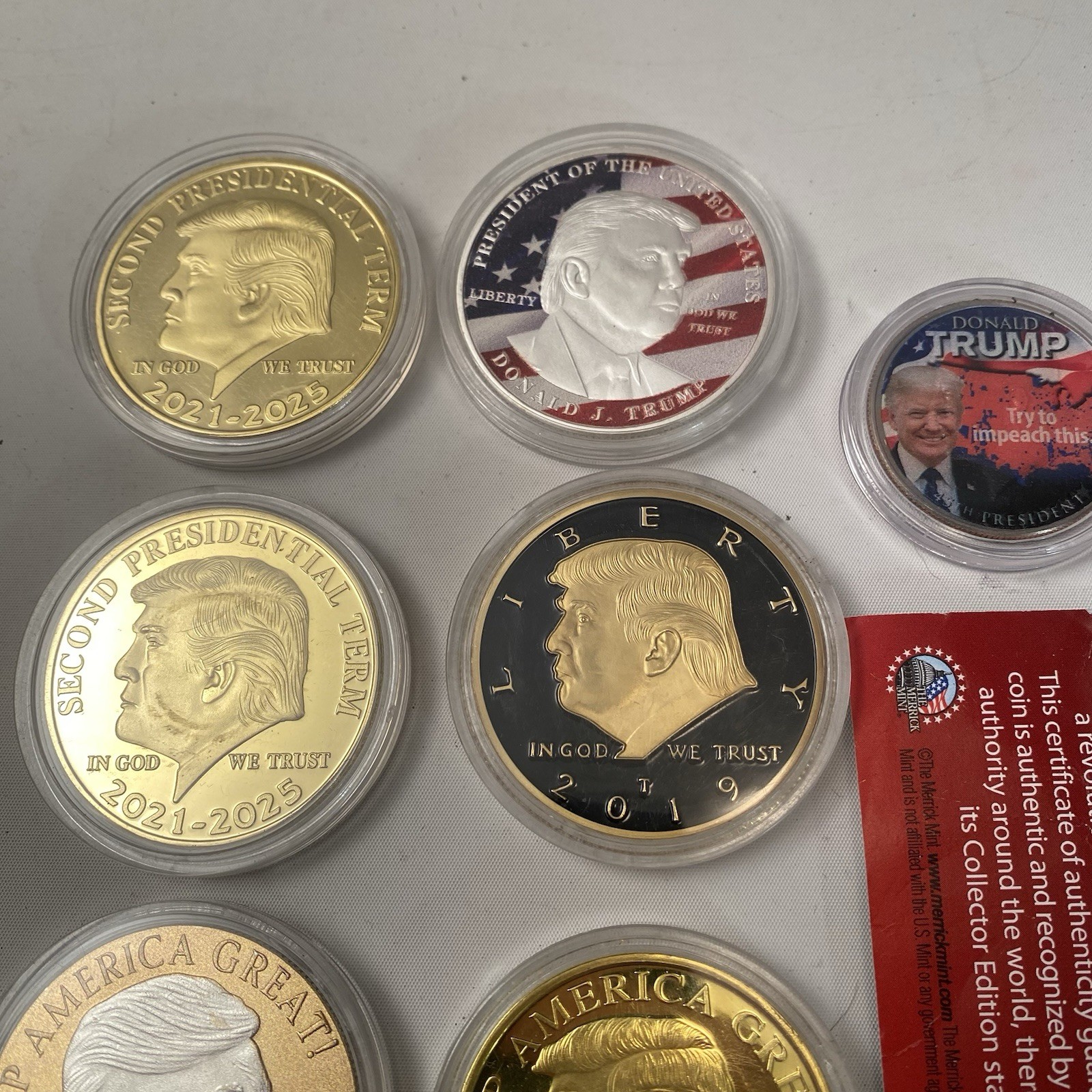 Donald Trump lot of 7 challenge coin commemorative Presidential seal Metal MAGA