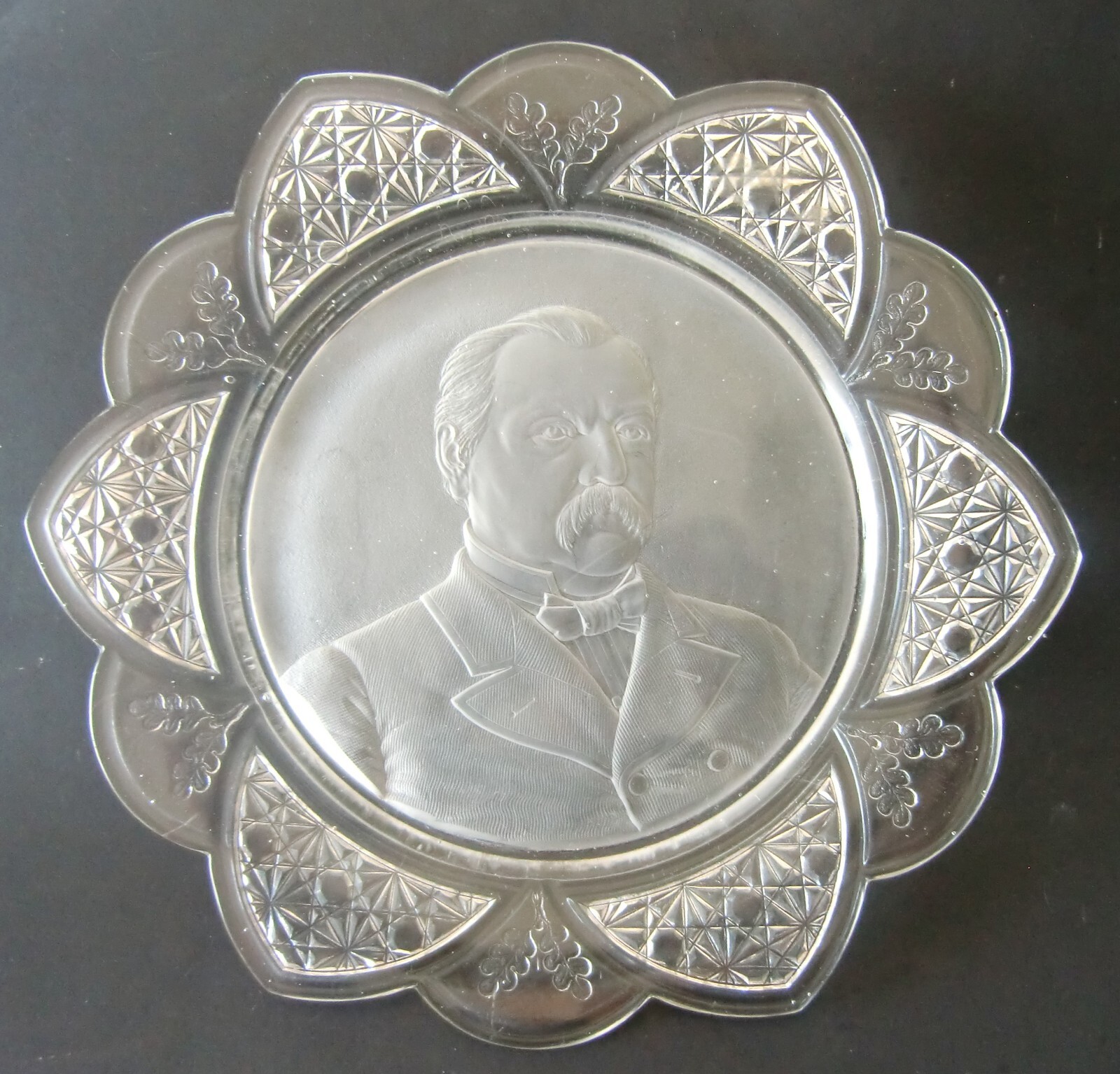 Grover Cleveland Pressed Glass Plate 1884