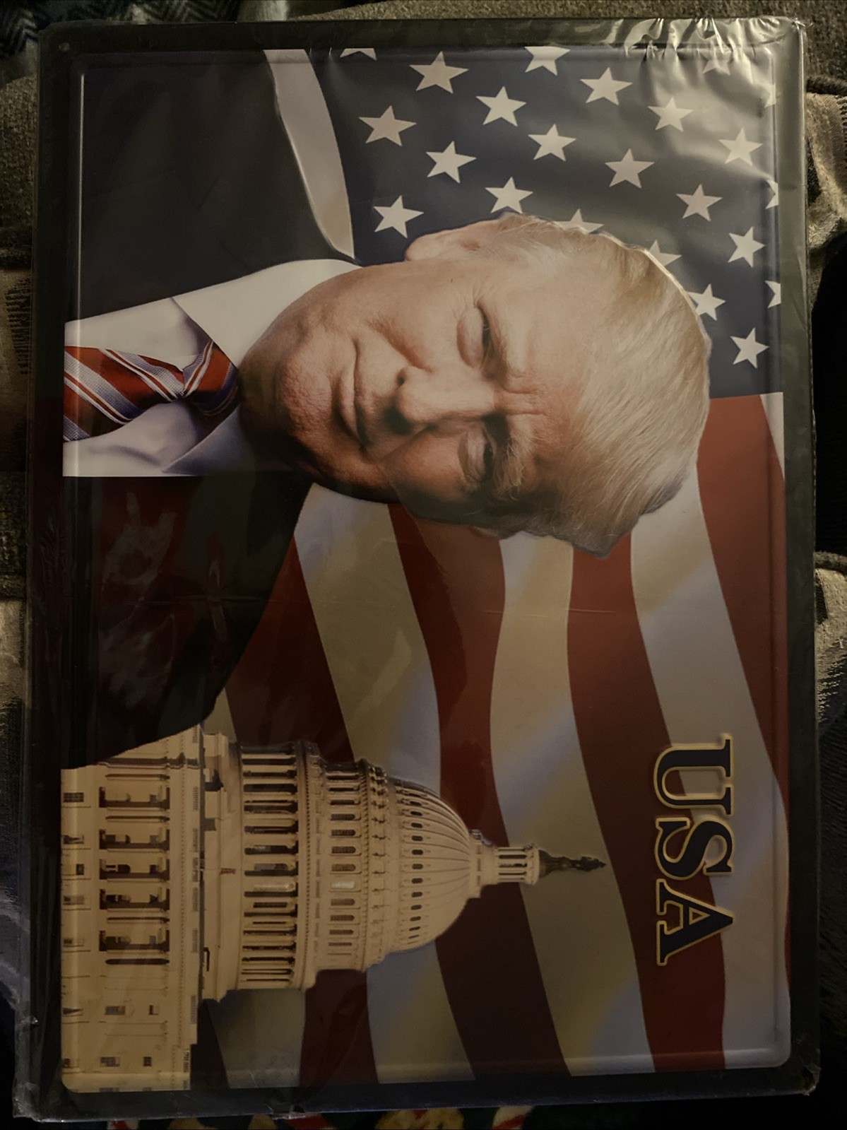U.S.A. Flag ,Capital Building Donald J. Trump 12×17 Metal Sign
