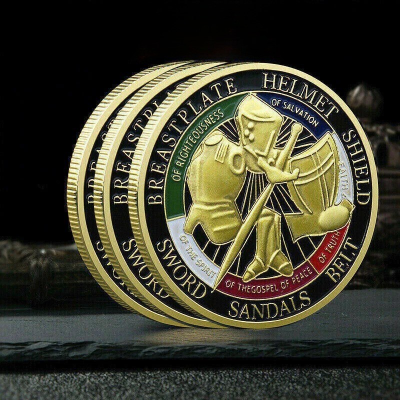 3pcs Put On the Whole Armor Of God Commemorative Coin Metal commemorative coin