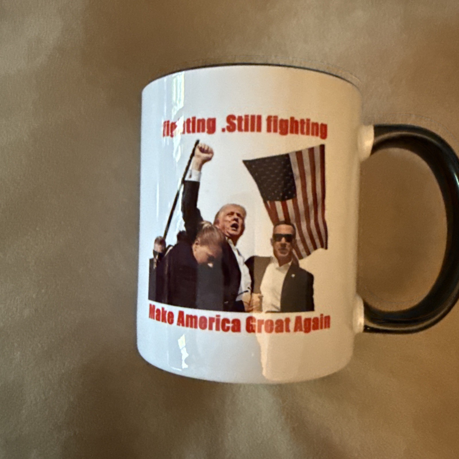 Trump “Fighting-Still Fighting”Make America Great Again White/Black Coffee Mug