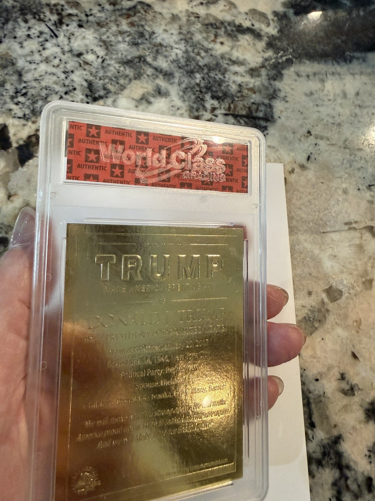 Gem Mint 10 2021 Merrick Mint Donald Trump for President 2024 23 Karat Gold Card