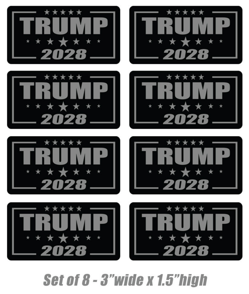 Trump 2028 stickers dark 8 pack American President election hard hat sticker