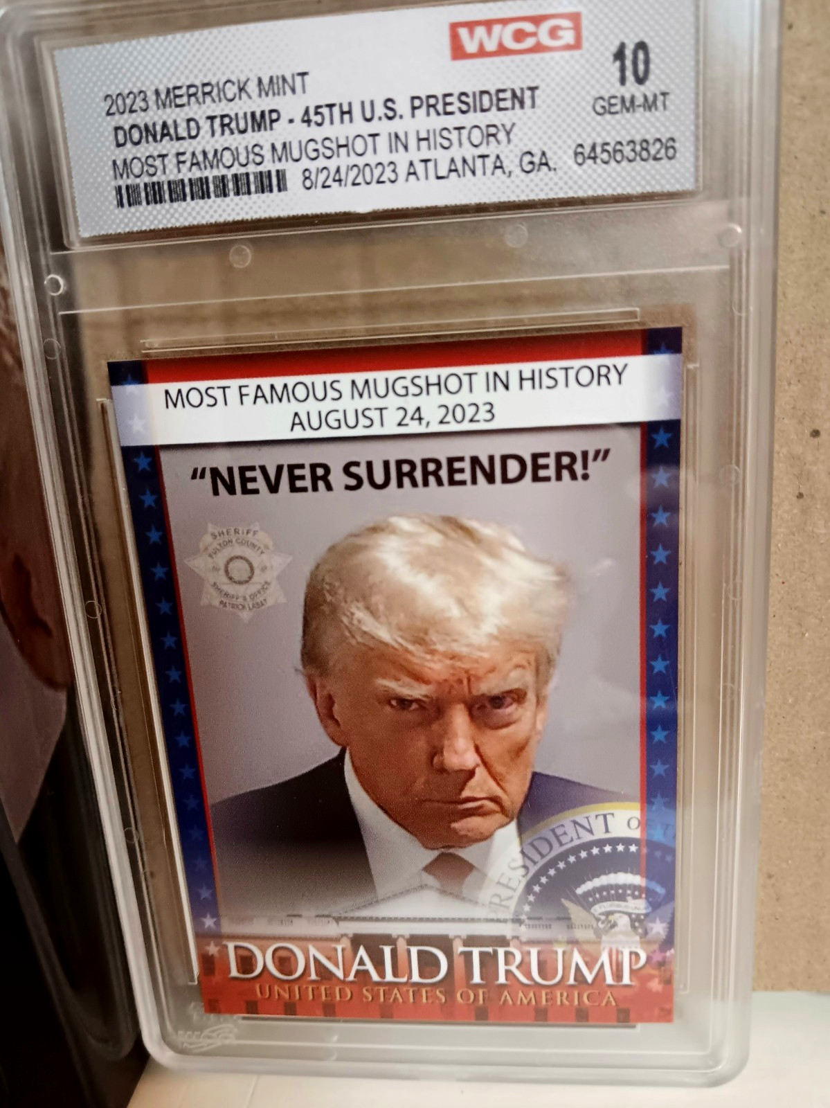 Trump Mugshot Bobblehead Election Interference & Graded/Slabbed Trump Card