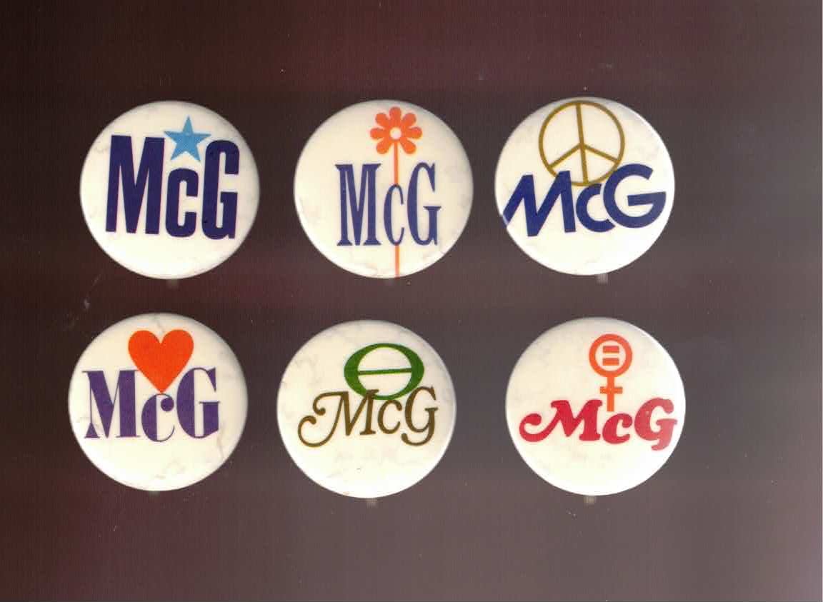 George McGovern Buttons – Six-button set – Peace / Ecology / Women’s Lib / more