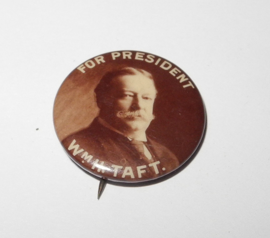 1908 William Howard Taft Political Campaign President Election Button 7/8″ Pin