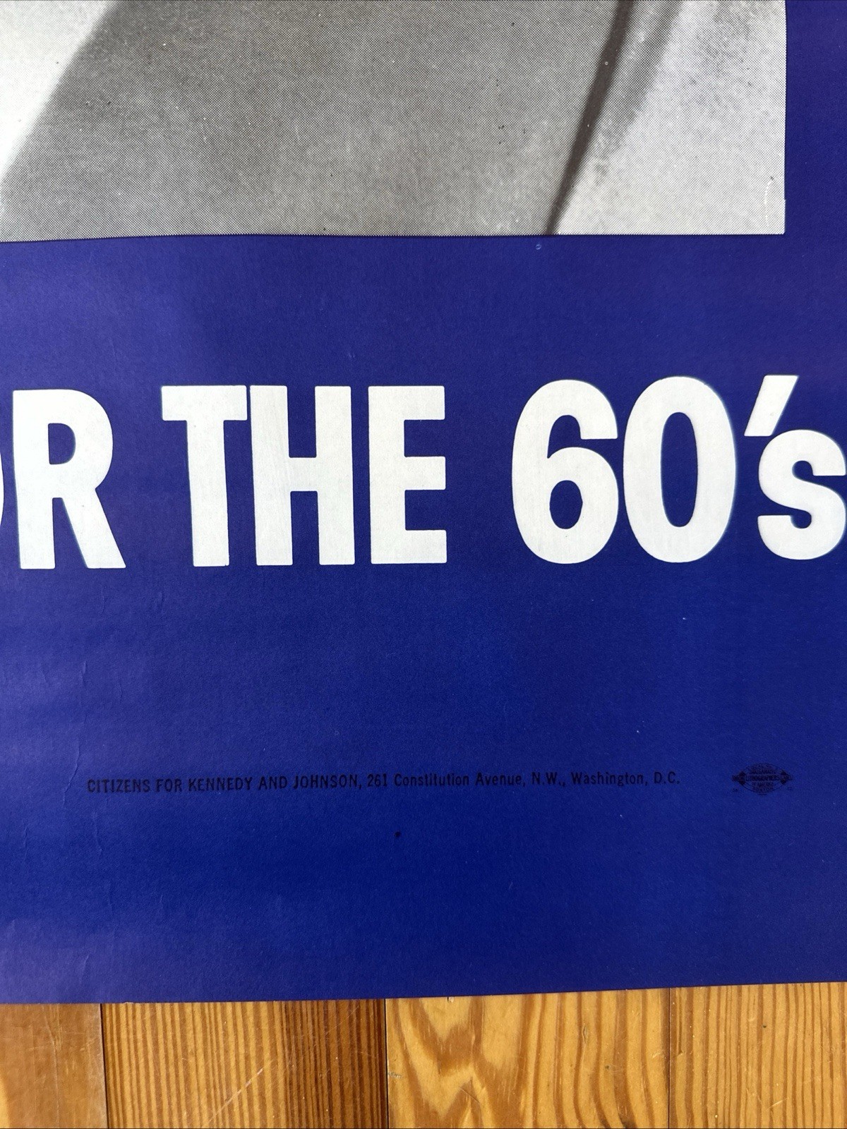 Vintage 1960 Lyndon Johnson Presidential Campaign Poster Large 41” Excellent