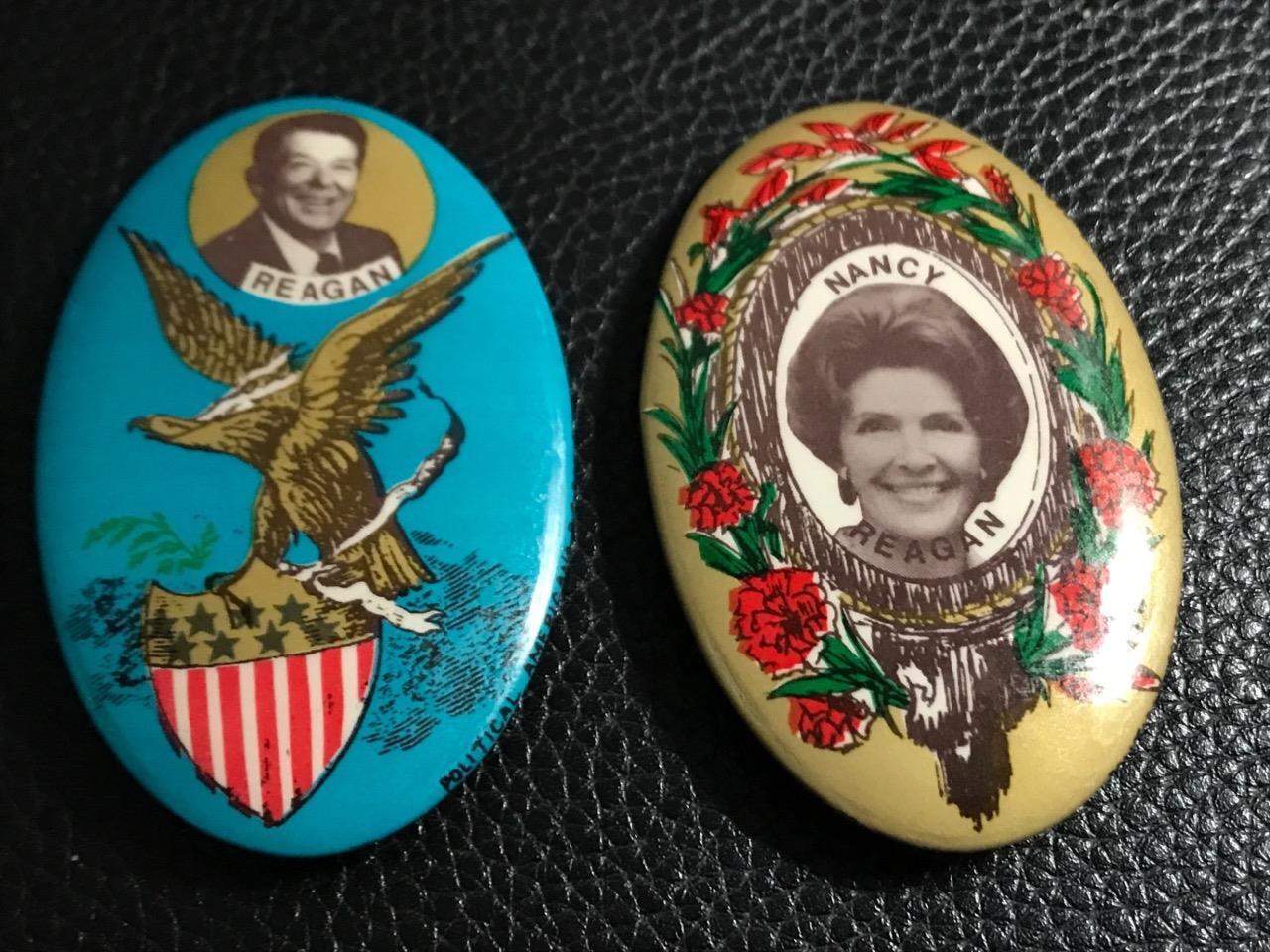 Set of 2 Pins – Ronald and Nancy Reagan (1980s)