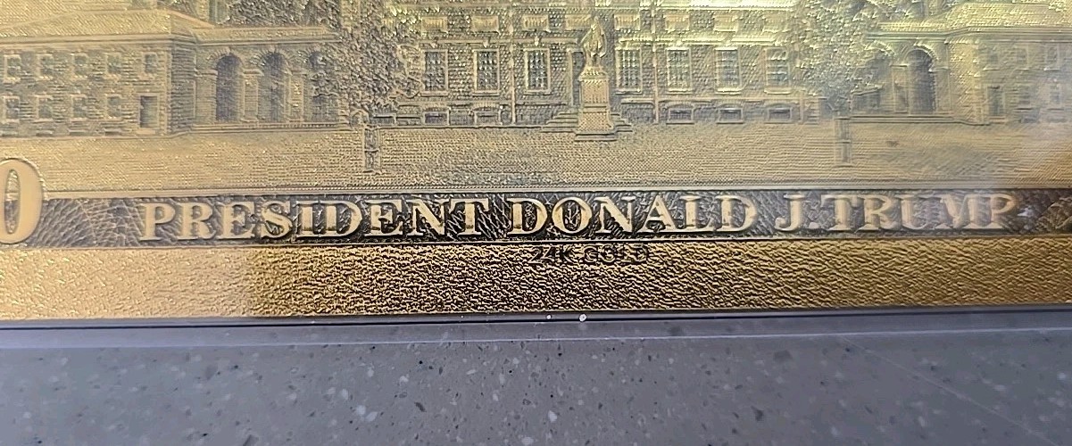 24K Gold-Plated Foil Donald J Trump 2020 -all Aboard The Trump Train Bill