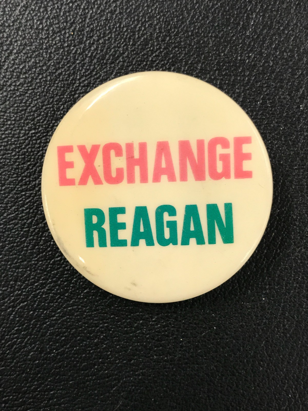 Vintage 1984 Presidential Campaign Reagan-Mondale “Exchange Reagan” 1.25″ Button