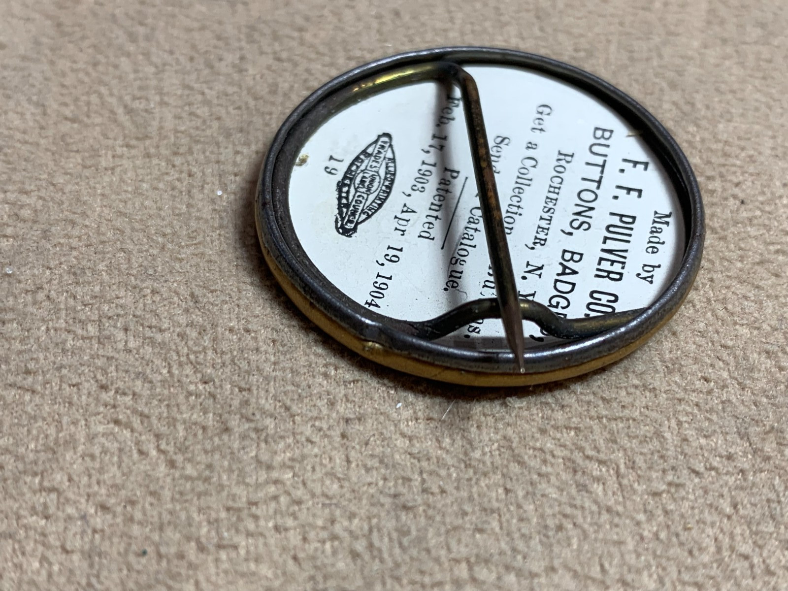 Theodore Roosevelt TR 1904 campaign pin button political
