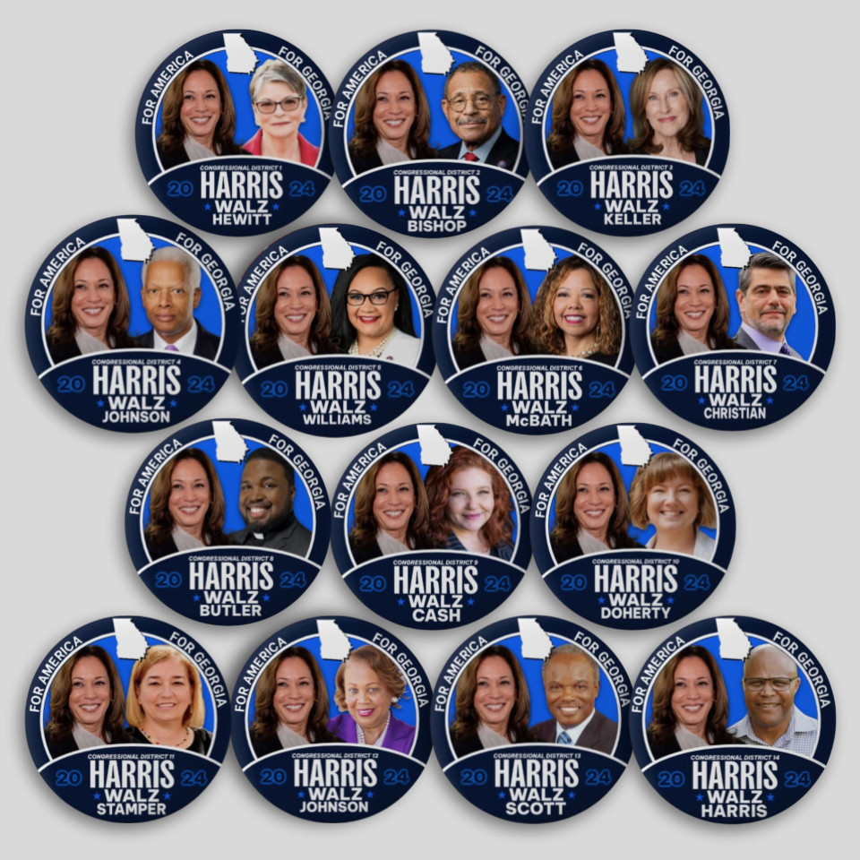 Georgia Kamala Harris Democrat Congress Jugate Political LOT SET Collection