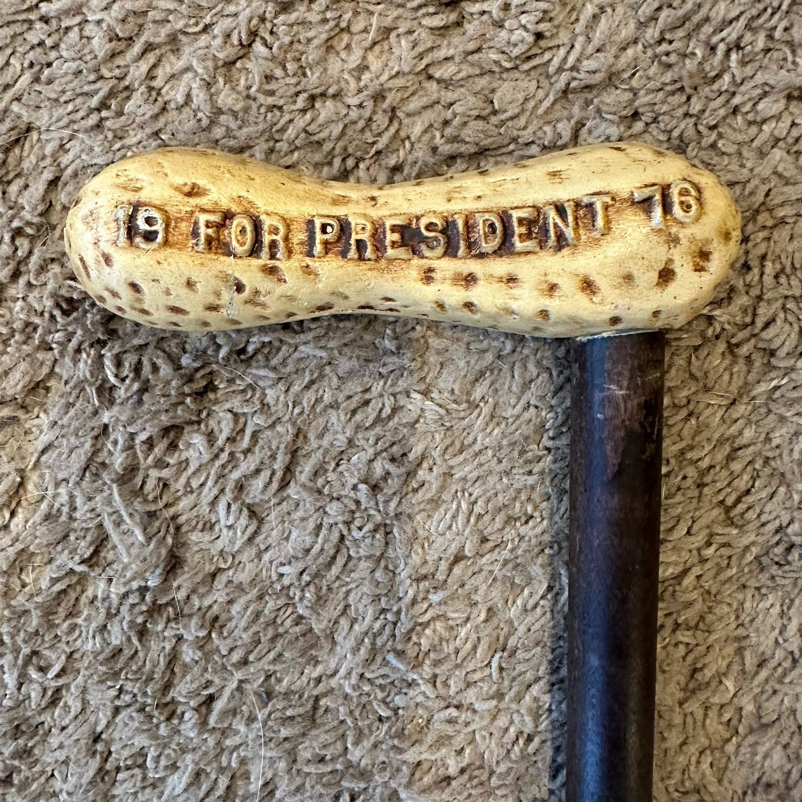 Jimmy Carter for President Vintage 1976 Walking Cane with Peanut Handle