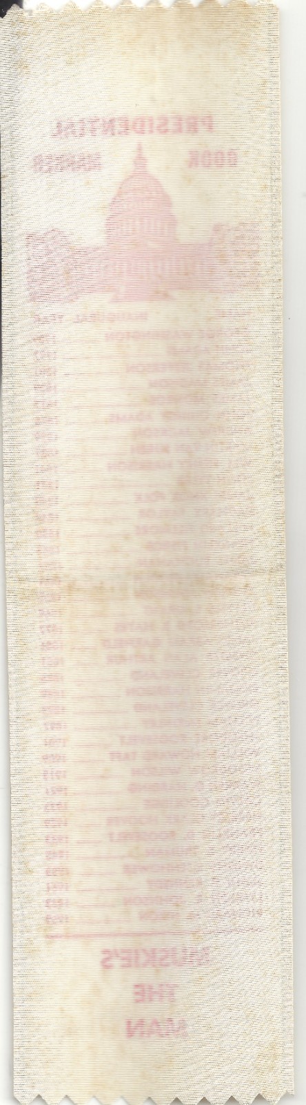 MUSKIE’S The MAN Presidential Satin Book Marker thru Nixon 1969 EDMUND MUSKIE 72