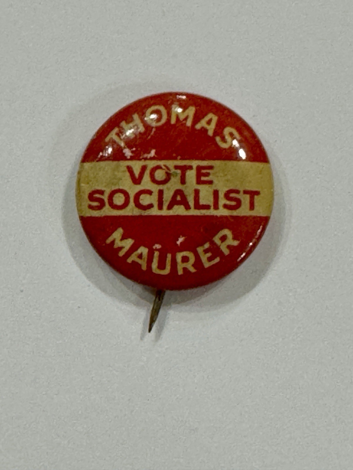 1928 Socialist Party – Thomas & Maurer 3/4” Litho Campaign Button