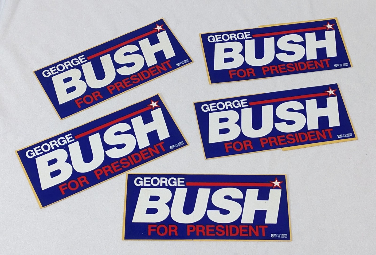 1988 Presidential Campaign George Bush For President Bumper Sticker – Lot of 5