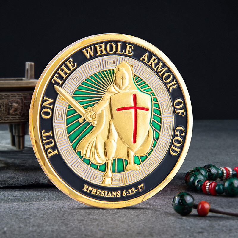 3pcs Put On the Whole Armor Of God Commemorative Coin Metal commemorative coin