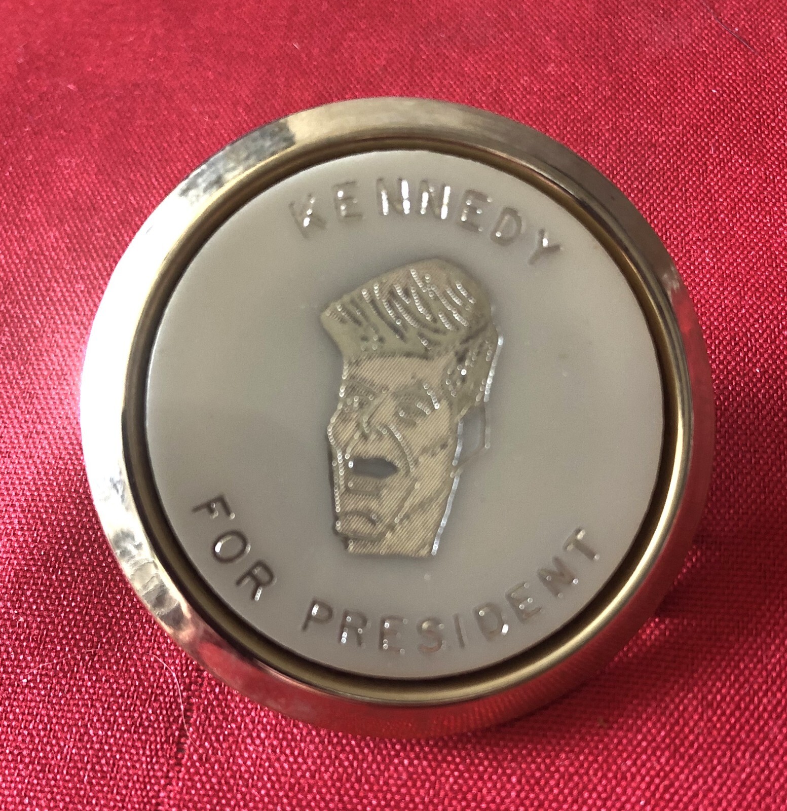 VINTAGE “Kennedy For President” Campaign Tie Clip Caricature JFK 1960 NOS