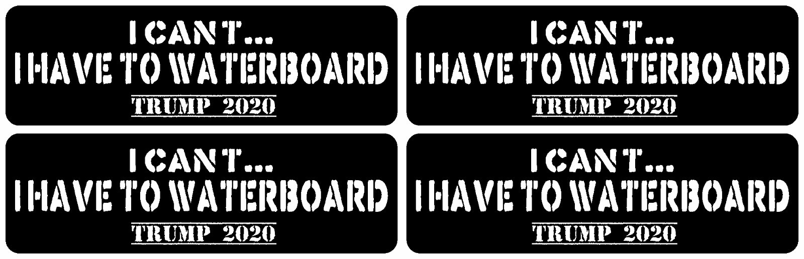 4PCS* HELMET HARD HAT WATERBOARD TRUMP 2020 STICKER DECAL BUMPER