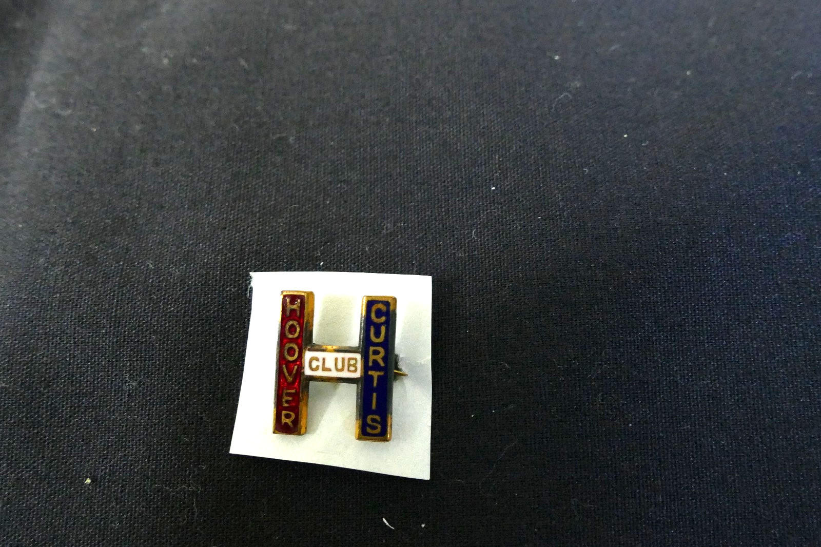 Rare 1928 Hoover Curtis Club “H” Enamel Presidential Campaign Pin Button