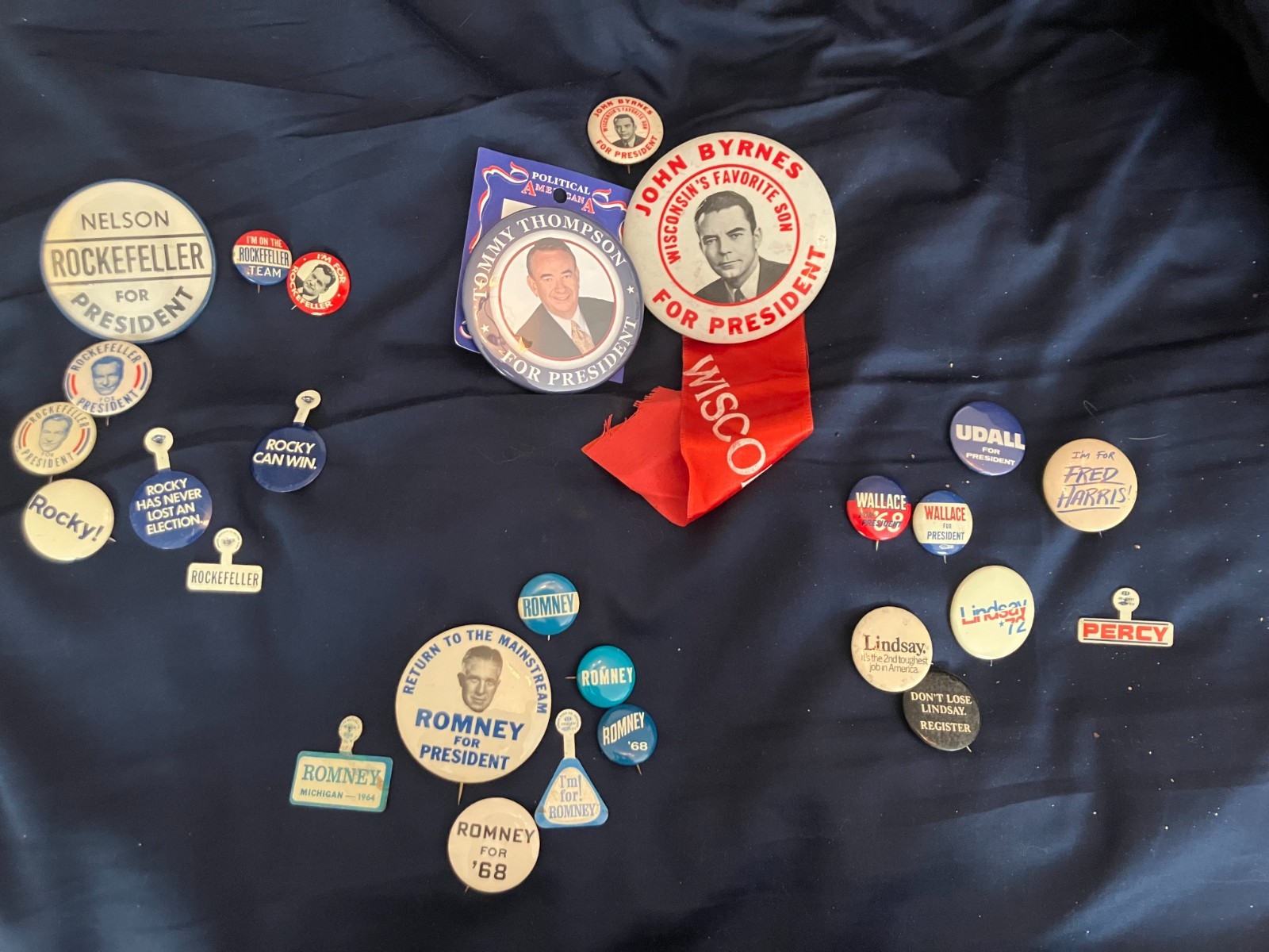 COLLECTION of THIRD PARTY AND ALSO-RAN PRESIDENTIAL CAMPAIGN BUTTONS FROM 1960s