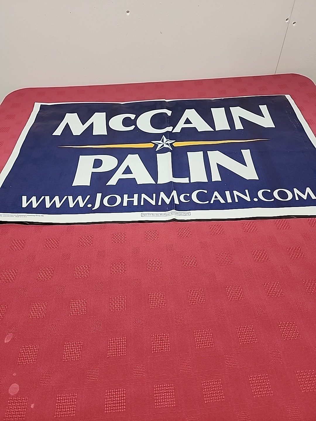 2008 McCAIN/PALIN Presidential Election Yard Sign Plastic Poster 2 Sided 26 X 16