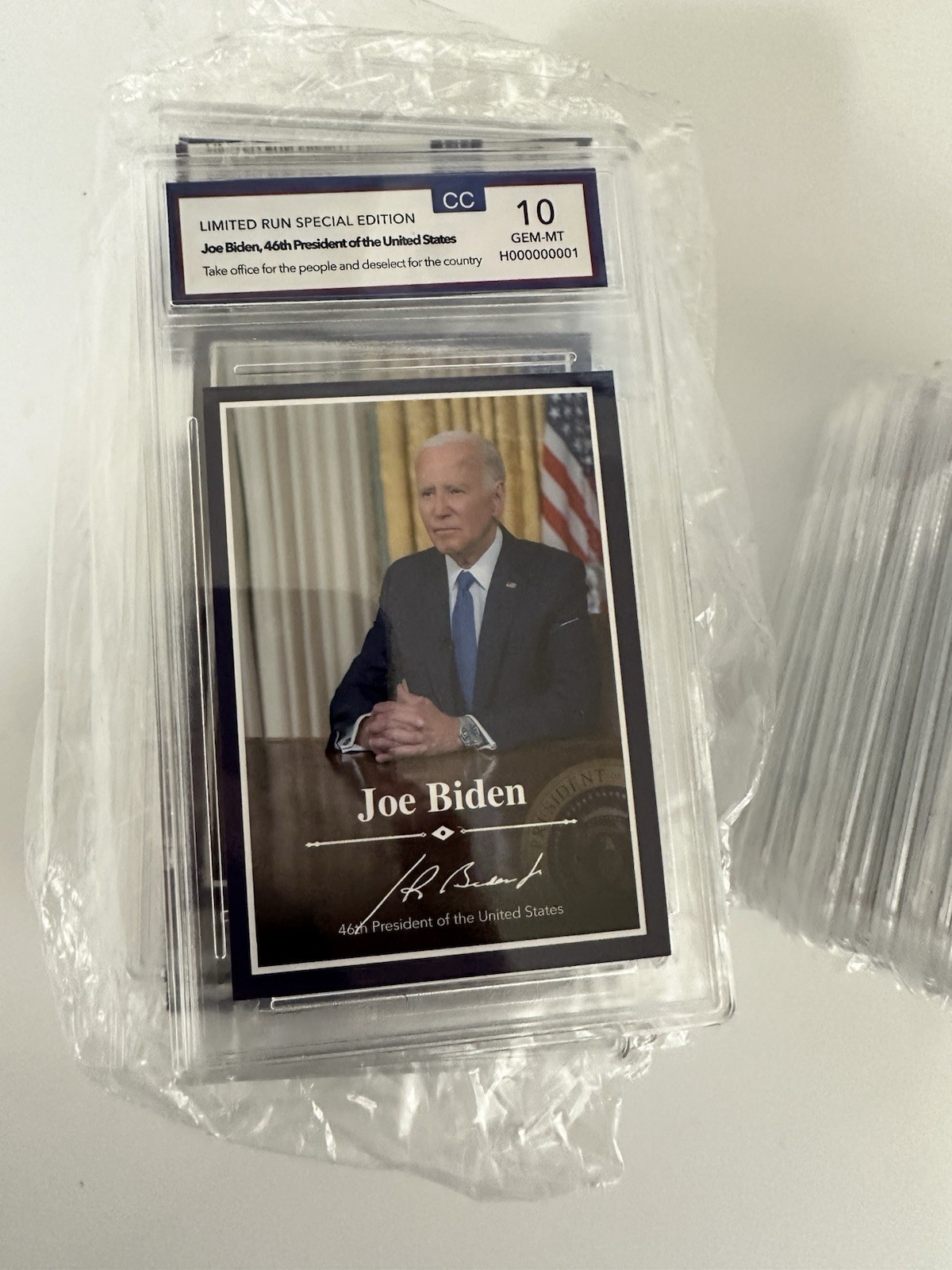 Lot of 28 Joe Biden & Kamala Harris Unlicensed Graded Trading Cards Style Slabs