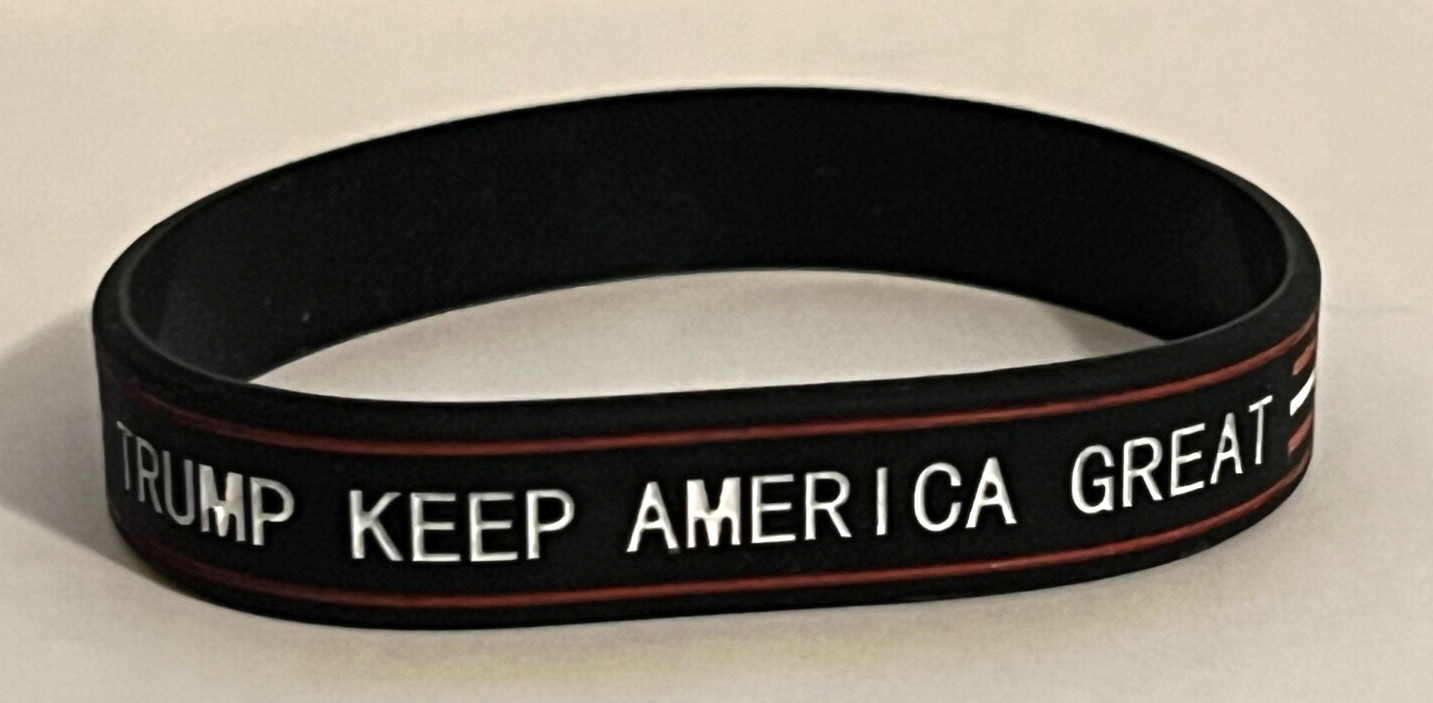 TRUMP Keep America Great w/American Flag Bracelet 2020 Silicone Wristband NEW