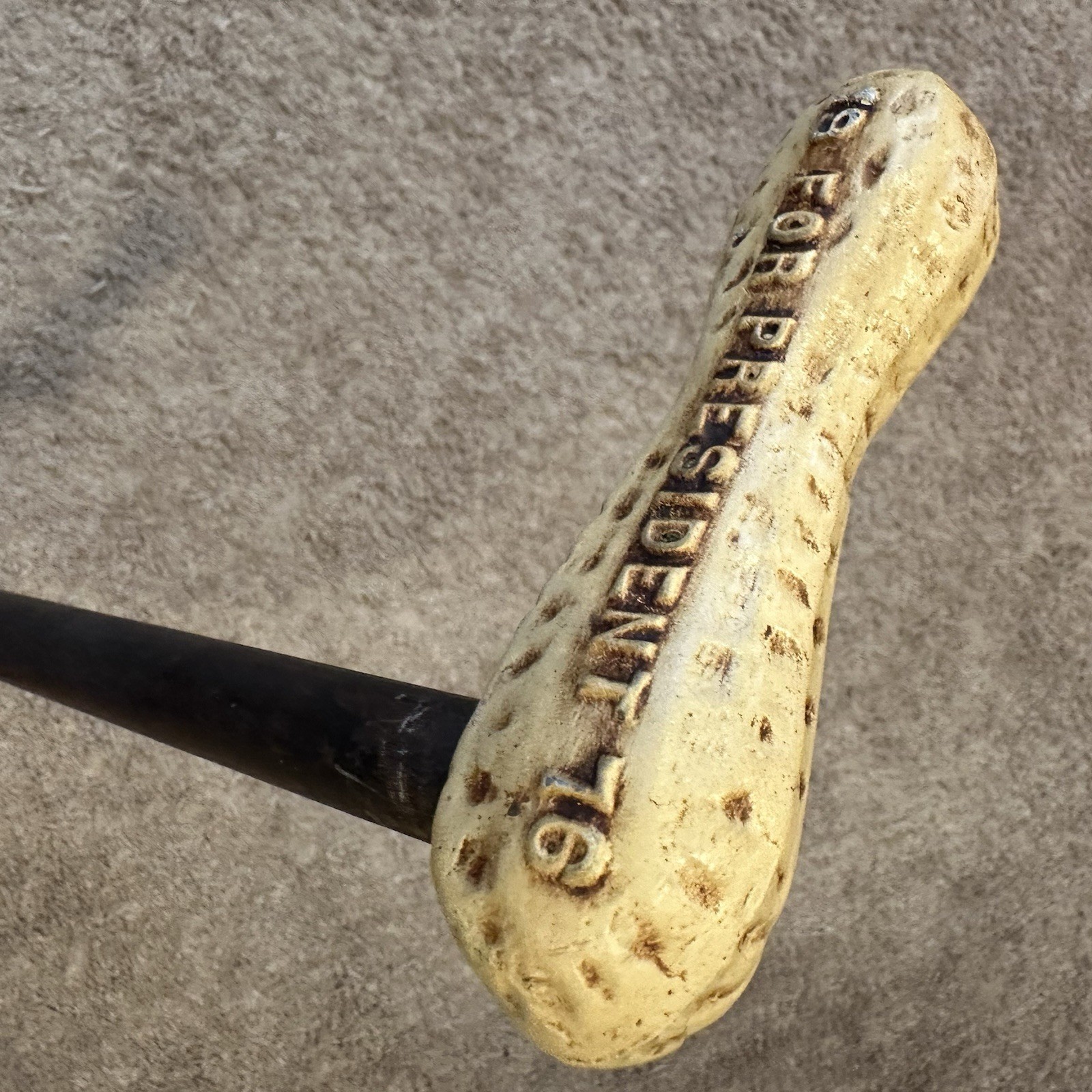 Jimmy Carter for President Vintage 1976 Walking Cane with Peanut Handle