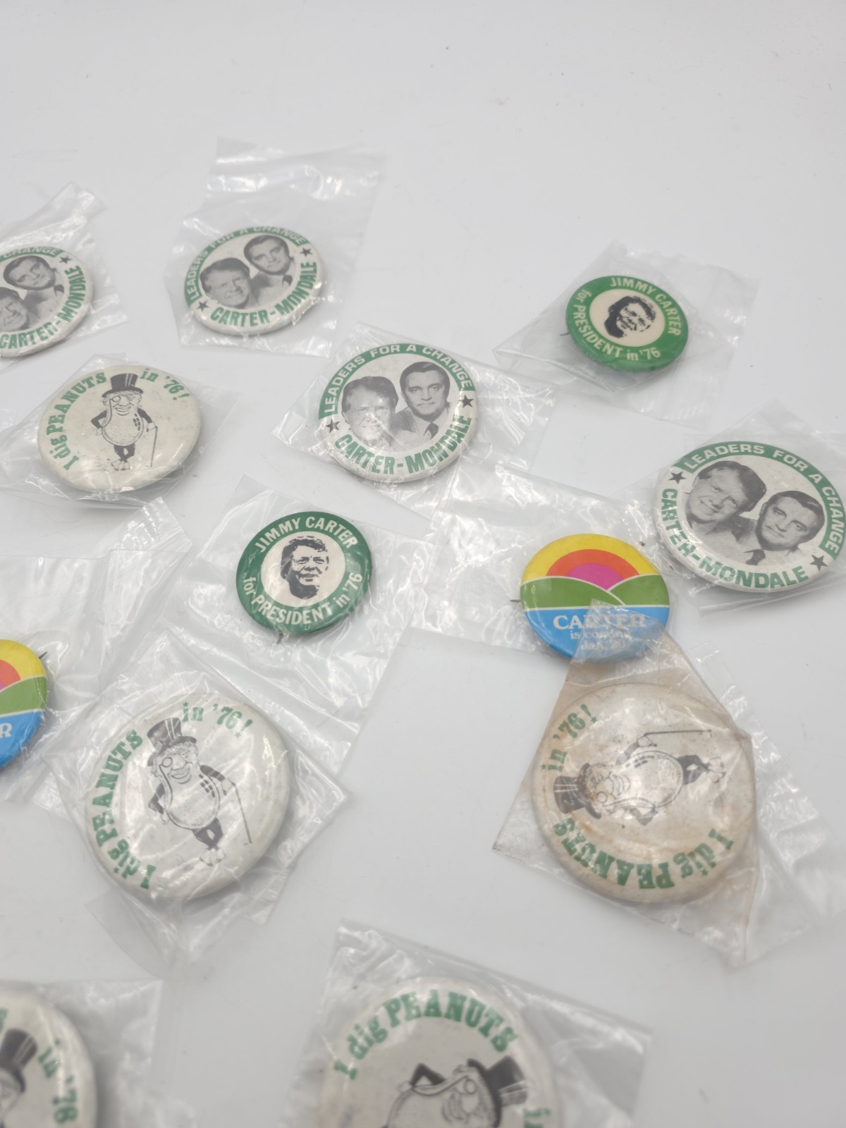 Vintage Jimmy Carter Campaign Pinback Button Lot of 18 1976 Political Button